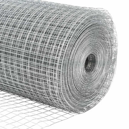 vidaXL Zaun mit Pfosten Silber 1 x 50 m Stahl
