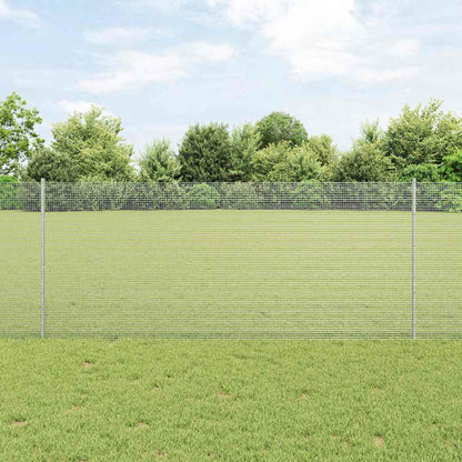 vidaXL Zaun mit Pfosten Silber 1 x 50 m Stahl