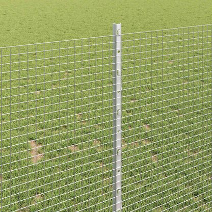 vidaXL Zaun mit Pfosten Silber 1 x 50 m Stahl