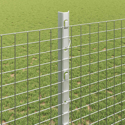 vidaXL Zaun mit Pfosten Silber 1,2 x 50 m Stahl