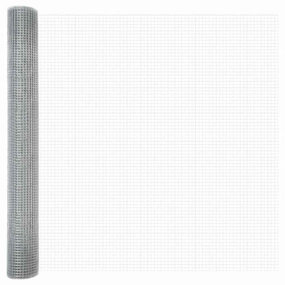 vidaXL Zaun mit Pfosten Silber 1,2 x 50 m Stahl