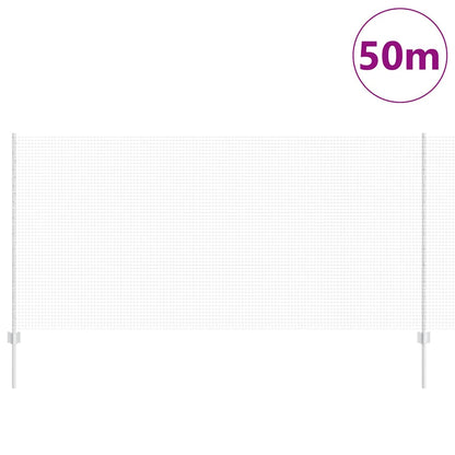 vidaXL Zaun mit Pfosten Silber 1,2 x 50 m Stahl