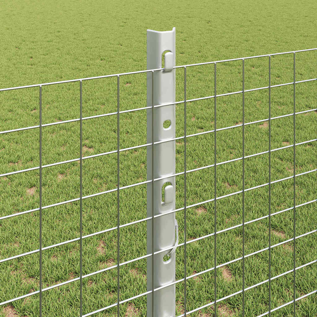 vidaXL Zaun mit Pfosten Silber 1,2 x 50 m Stahl