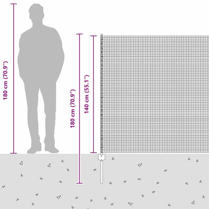 Zaun mit Pfosten Silber 1,4 x 50 m Stahl