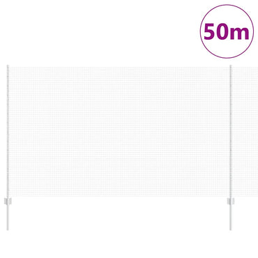 vidaXL Zaun mit Pfosten Silber 1,4 x 50 m Stahl