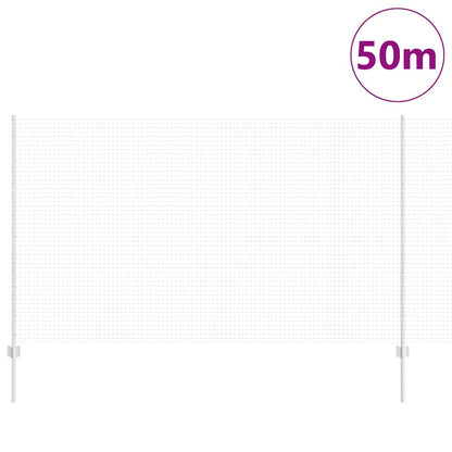 vidaXL Zaun mit Pfosten Silber 1,4 x 50 m Stahl