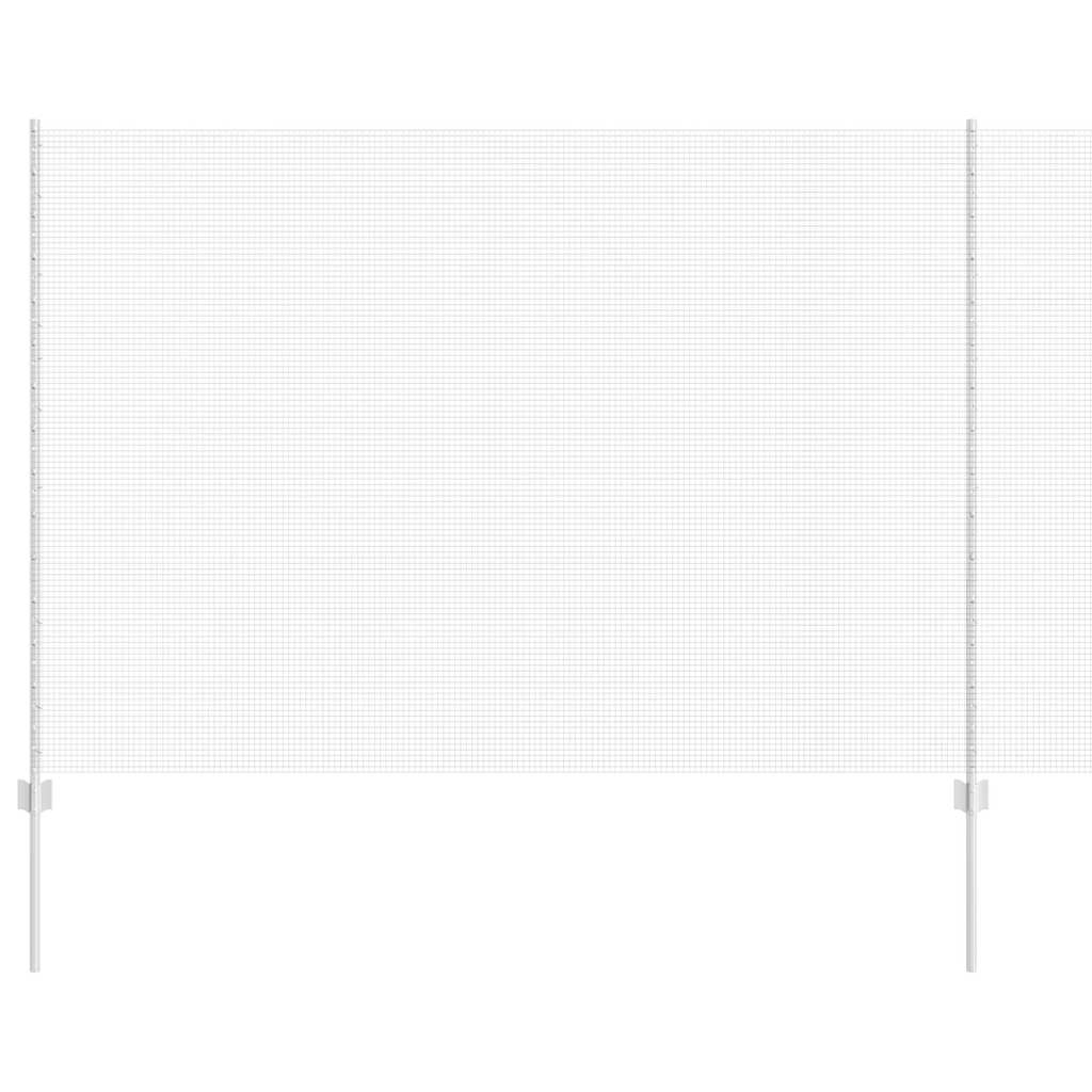 Zaun mit Pfosten Silber 1,5 x 50 m Stahl