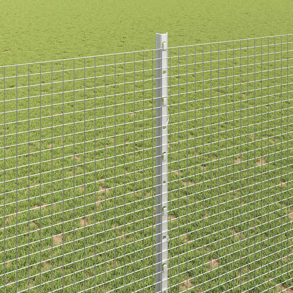 vidaXL Zaun mit Pfosten Silber 1,5 x 50 m Stahl