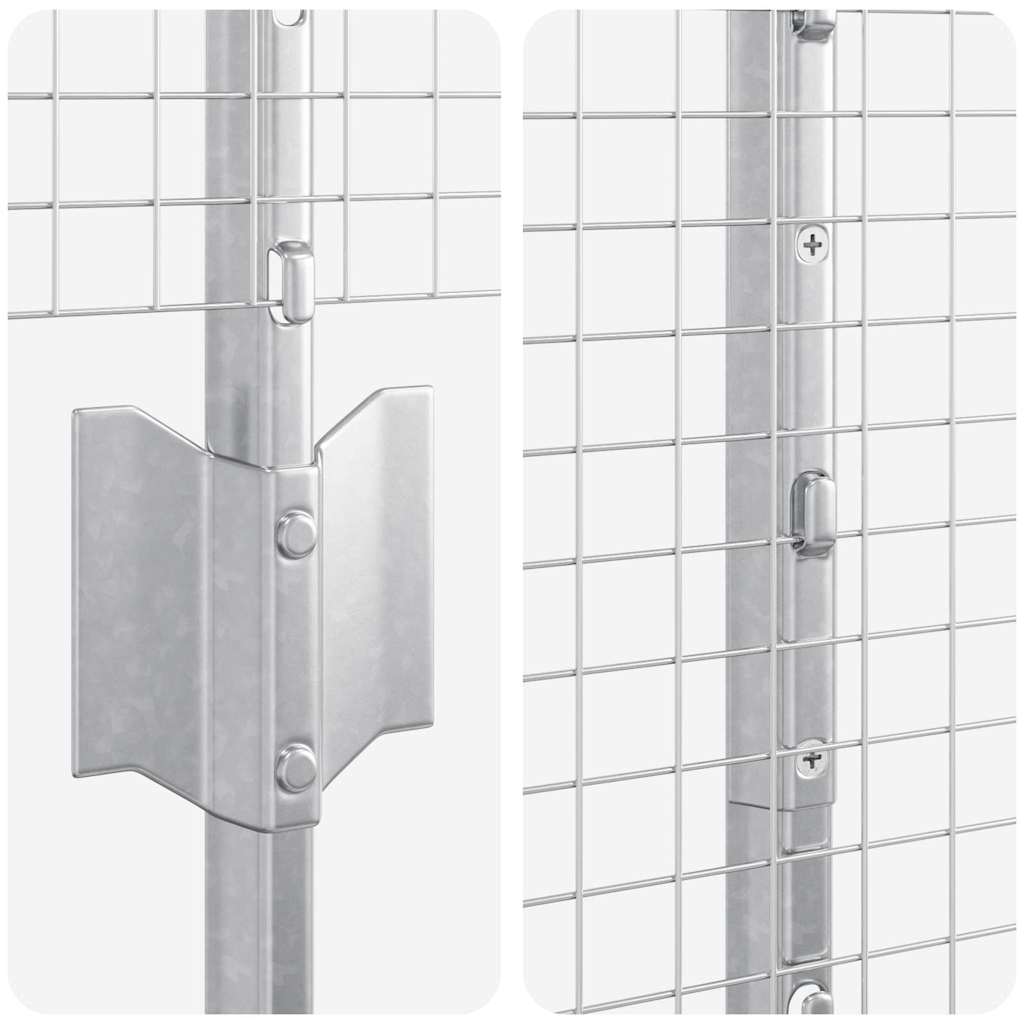 vidaXL Zaun mit Pfosten Silber 1,5 x 50 m Stahl
