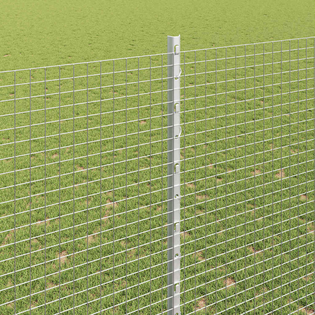 vidaXL Zaun mit Pfosten Silber 1,5 x 50 m Stahl