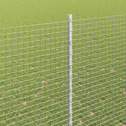 vidaXL Zaun mit Pfosten Silber 1,5 x 50 m Stahl