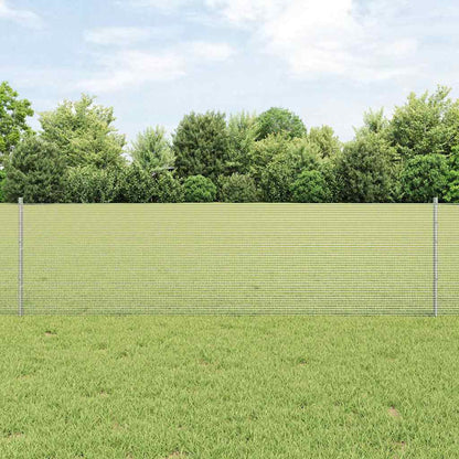 vidaXL Zaun mit Pfosten Silber 0,6 x 100 m Stahl