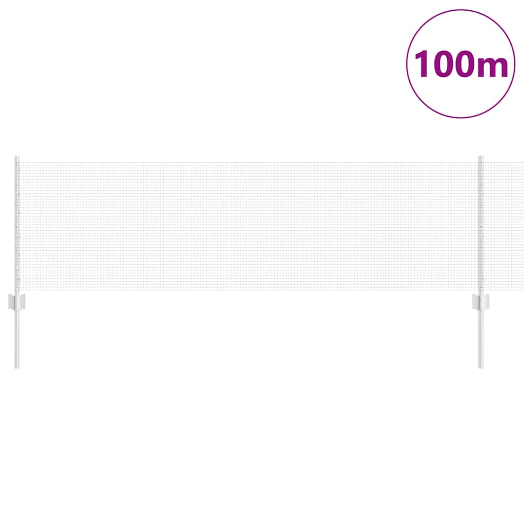 vidaXL Zaun mit Pfosten Silber 0,6 x 100 m Stahl