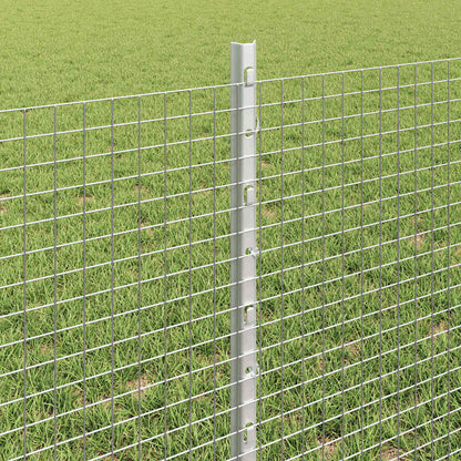 Zaun mit Pfosten Silber 0,6 x 100 m Stahl