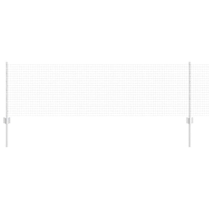 Zaun mit Pfosten Silber 0,6 x 100 m Stahl
