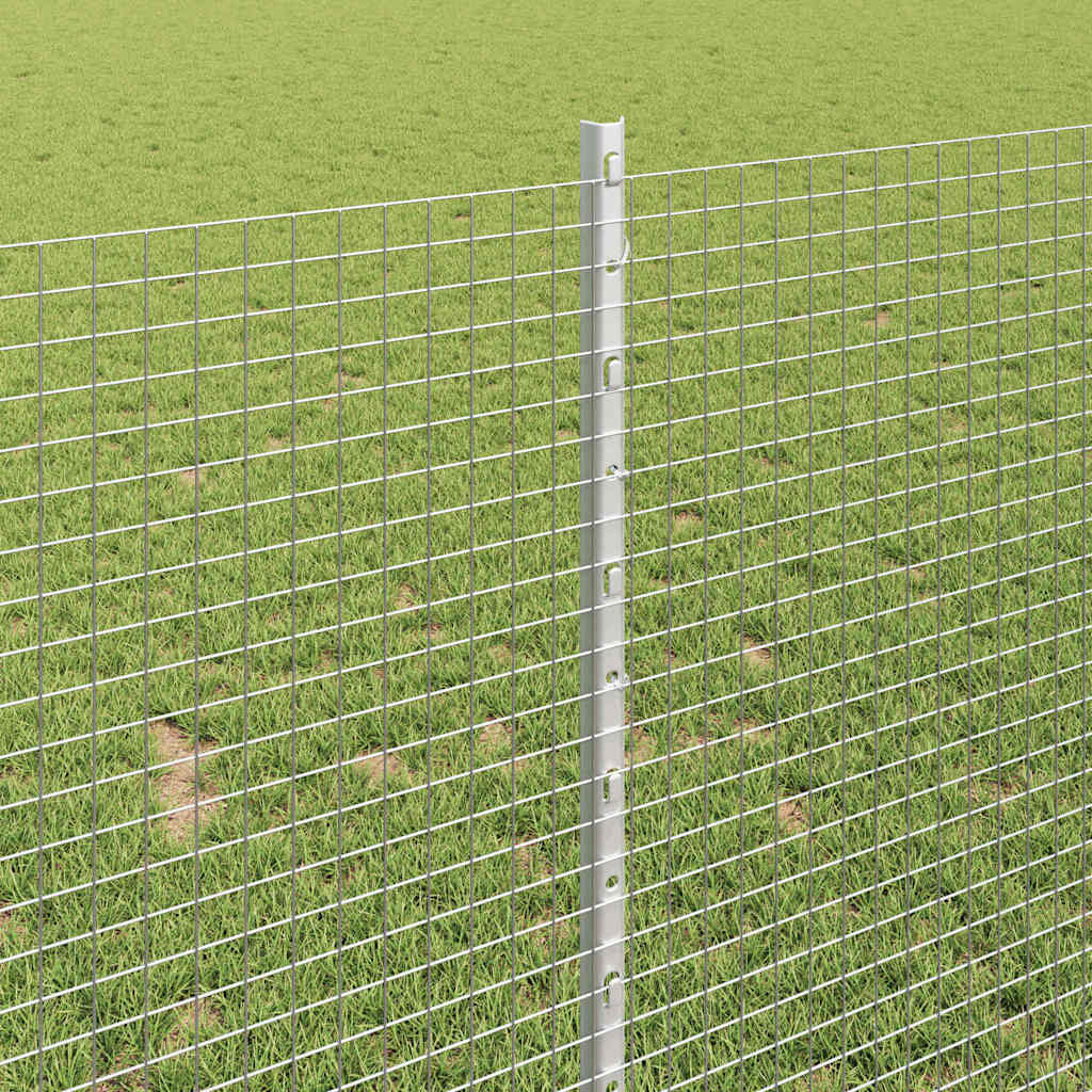 vidaXL Zaun mit Pfosten Silber 1 x 100 m Stahl