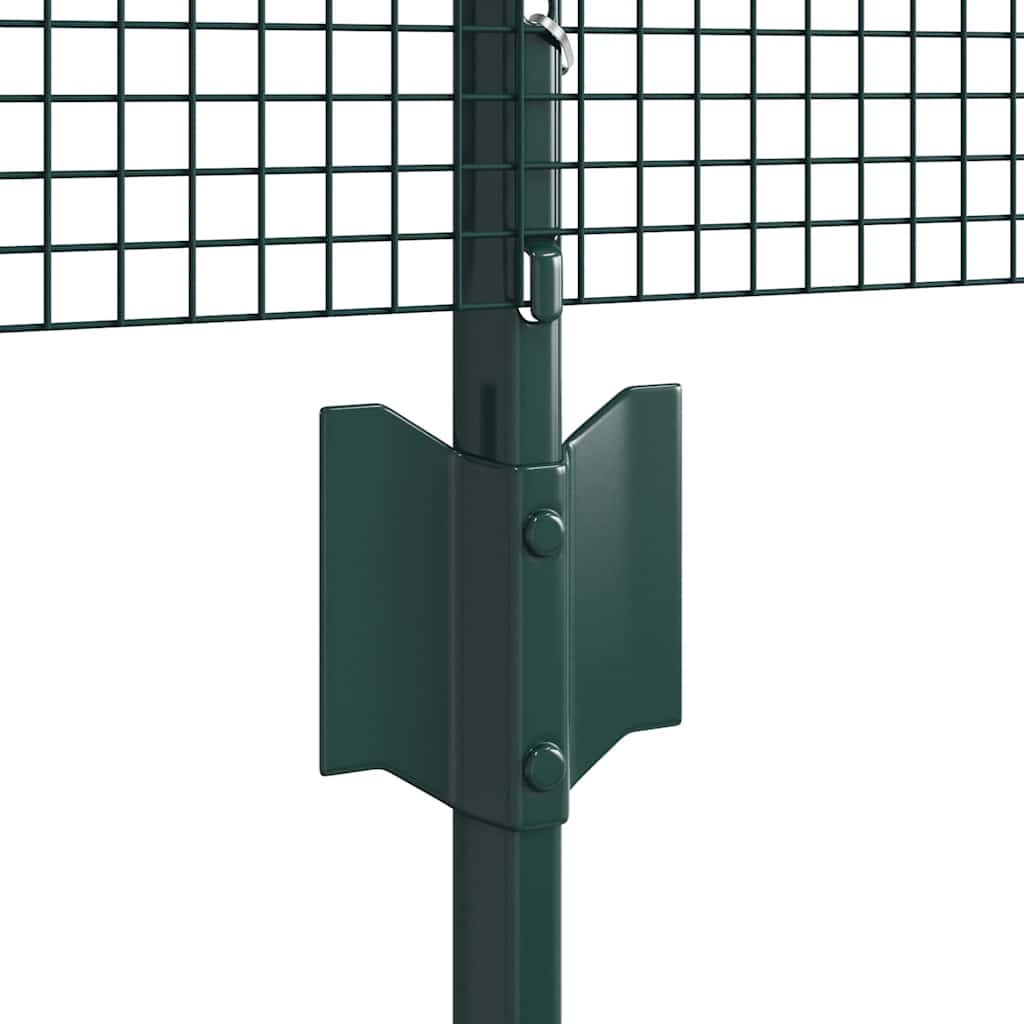 vidaXL Zaun mit Pfosten Grün 0,4 x 10 m Stahl und PVC