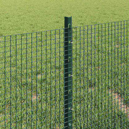 vidaXL Zaun mit Pfosten Grün 0,4 x 10 m Stahl und PVC