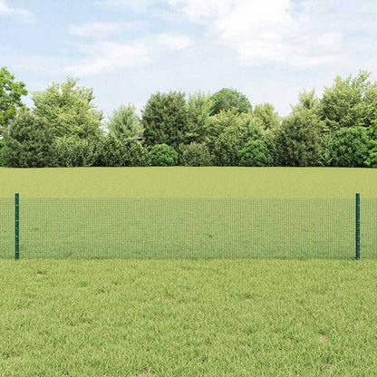 vidaXL Zaun mit Pfosten Grün 0,4 x 10 m Stahl und PVC