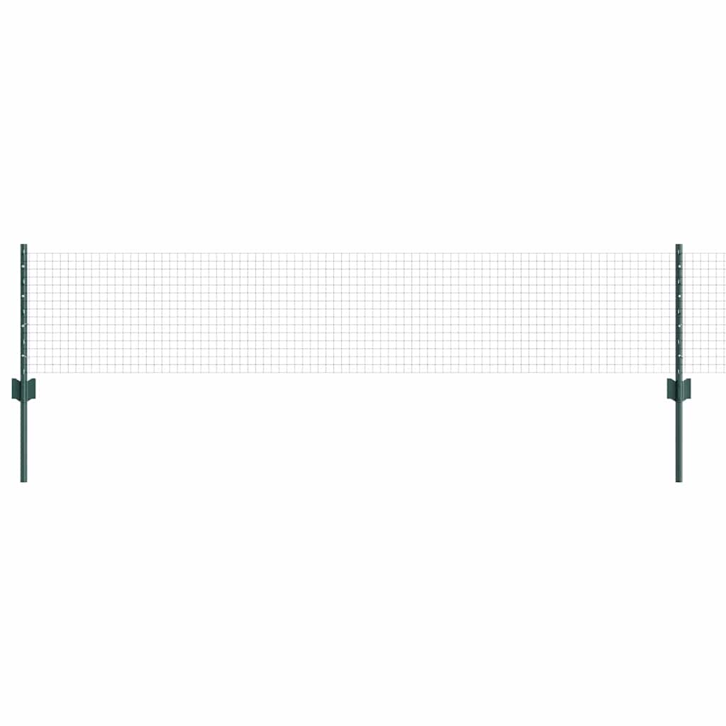 vidaXL Zaun mit Pfosten Grün 0,4 x 10 m Stahl und PVC