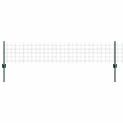vidaXL Zaun mit Pfosten Grün 0,4 x 10 m Stahl und PVC