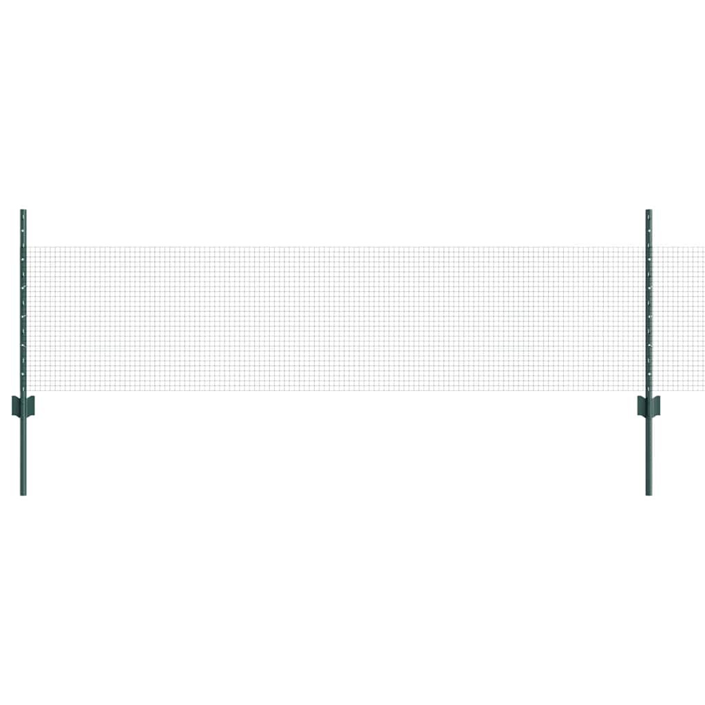 vidaXL Zaun mit Pfosten Grün 0,5 x 10 m Stahl