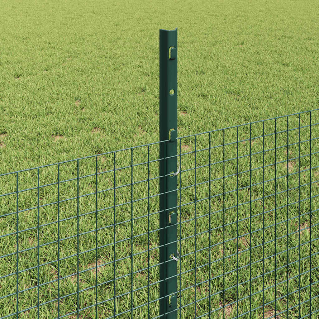 vidaXL Zaun mit Pfosten Grün 0,5 x 10 m Stahl