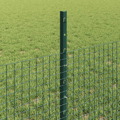 vidaXL Zaun mit Pfosten Grün 0,5 x 10 m Stahl
