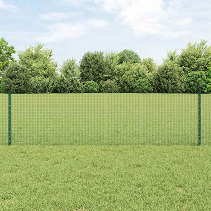 vidaXL Zaun mit Pfosten Grün 0,6 x 10 m Stahl und PVC
