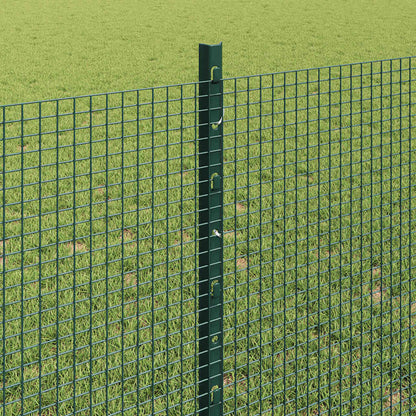 vidaXL Zaun mit Pfosten Grün 0,8 x 10 m Stahl und PVC