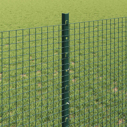 vidaXL Zaun mit Pfosten Grün 0,8 x 10 m Stahl und PVC