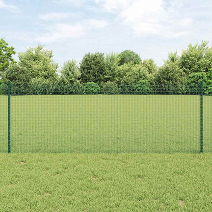 vidaXL Zaun mit Pfosten Grün 0,8 x 10 m Stahl und PVC