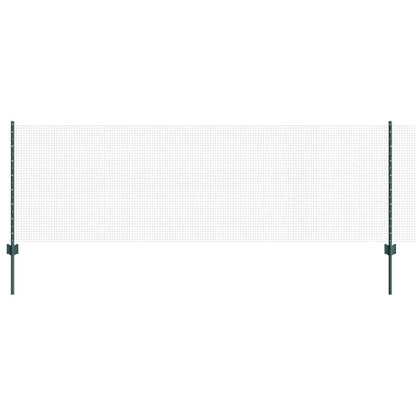 vidaXL Zaun mit Pfosten Grün 0,8 x 10 m Stahl und PVC
