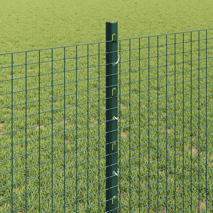 vidaXL Zaun mit Pfosten Grün 0,8 x 10 m Stahl und PVC