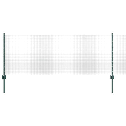 vidaXL Zaun mit Pfosten Grün 0,8 x 10 m Stahl und PVC
