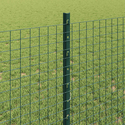 vidaXL Zaun mit Pfosten Grün 0,8 x 10 m Stahl und PVC