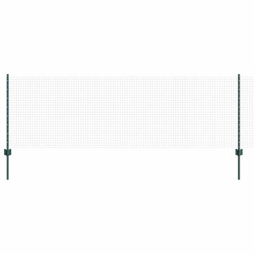 vidaXL Zaun mit Pfosten Grün 0,8 x 10 m Stahl und PVC