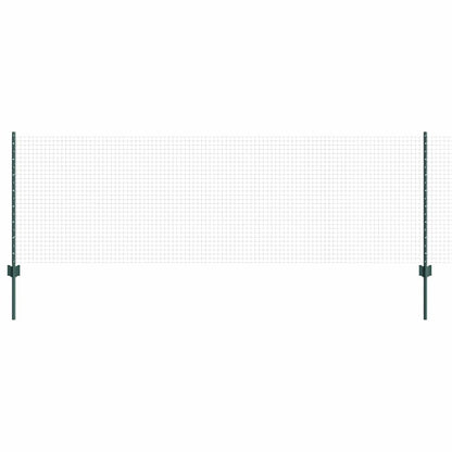 vidaXL Zaun mit Pfosten Grün 0,8 x 10 m Stahl und PVC