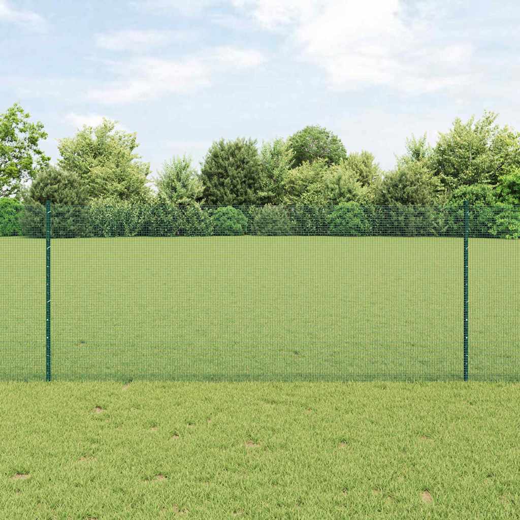 vidaXL Zaun mit Pfosten Grün 1 x 10 m Stahl