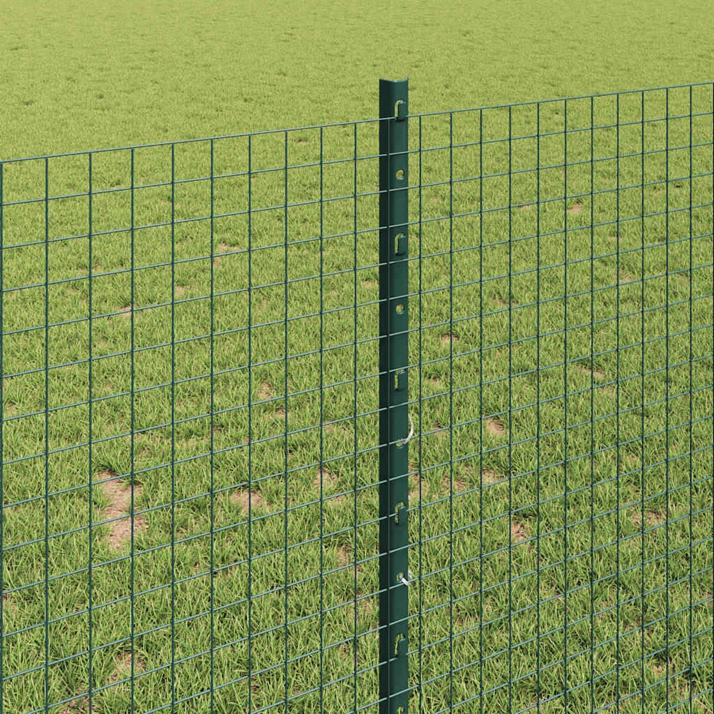 vidaXL Zaun mit Pfosten Grün 1 x 10 m Stahl