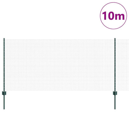 vidaXL Zaun mit Pfosten Grün 1 x 10 m Stahl