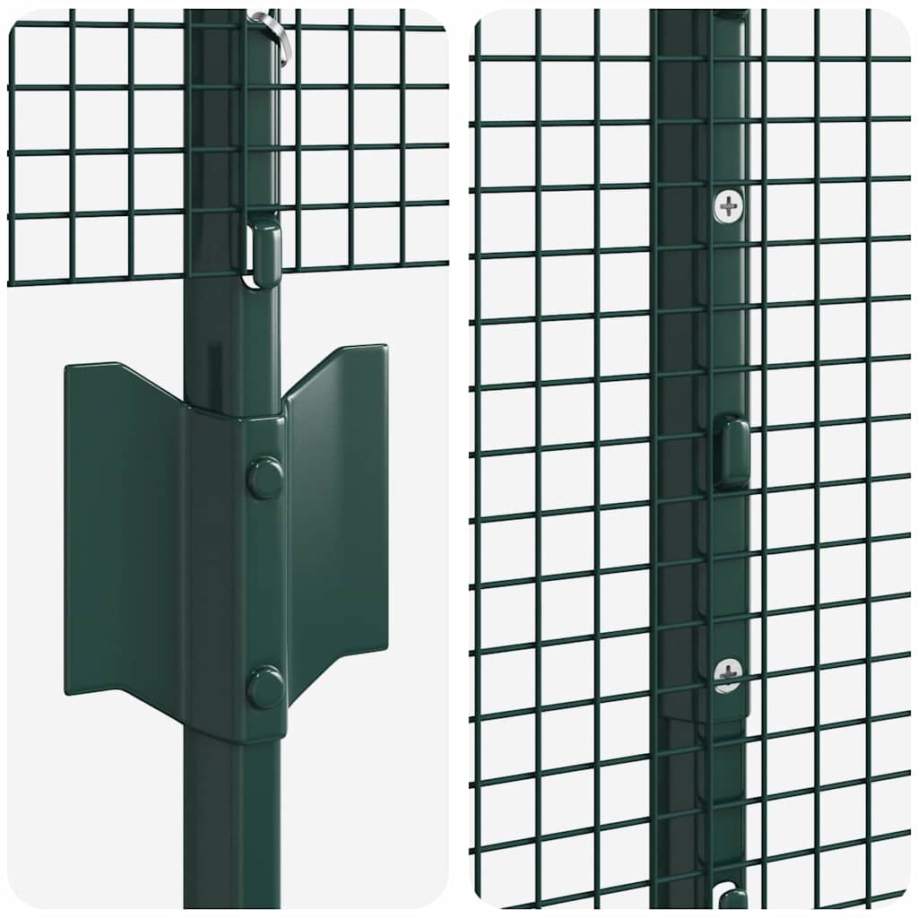 vidaXL Zaun mit Pfosten Grün 1,2 x 10 m Stahl und PVC