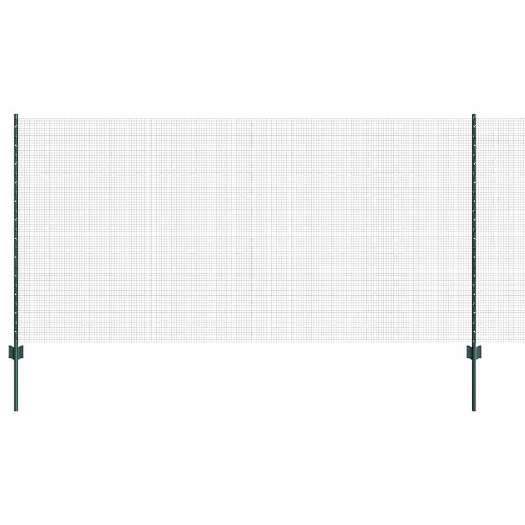 vidaXL Zaun mit Pfosten Grün 1,2 x 10 m Stahl und PVC