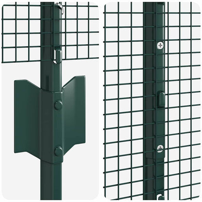 vidaXL Zaun mit Pfosten Grün 1,2 x 10 m Stahl und PVC
