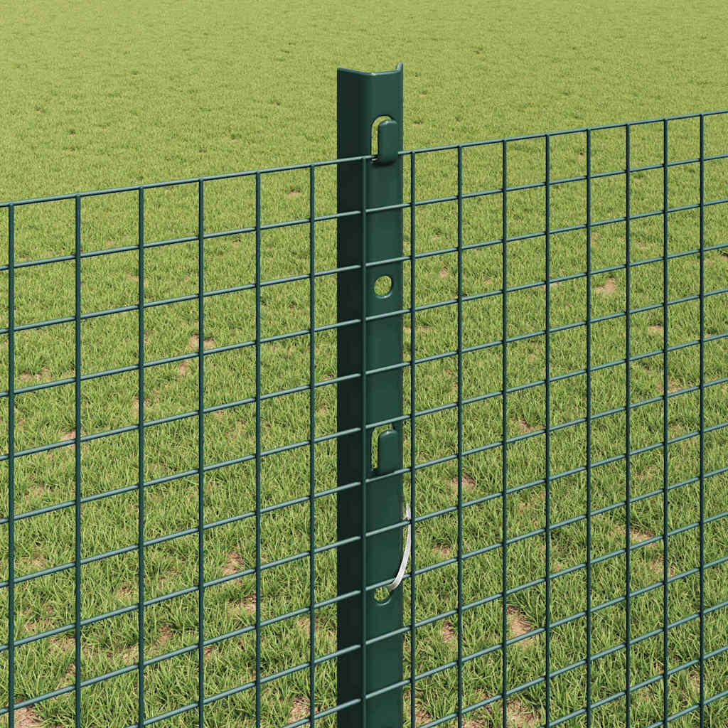 vidaXL Zaun mit Pfosten Grün 1,2 x 10 m Stahl und PVC