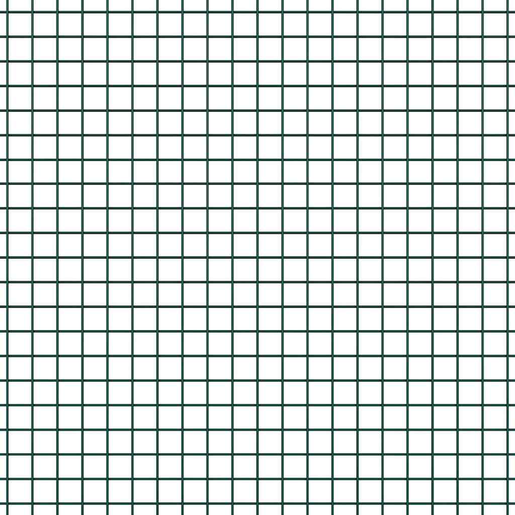 vidaXL Zaun mit Pfosten Grün 1,4 x 10 m Stahl und PVC