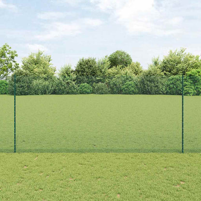 vidaXL Zaun mit Pfosten Grün 1,4 x 10 m Stahl und PVC