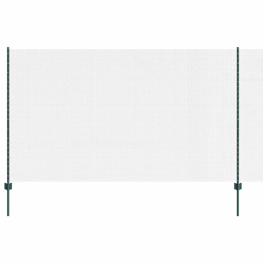vidaXL Zaun mit Pfosten Grün 1,4 x 10 m Stahl und PVC