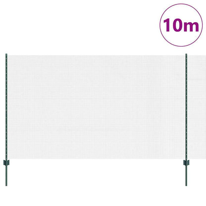 vidaXL Zaun mit Pfosten Grün 1,4 x 10 m Stahl und PVC