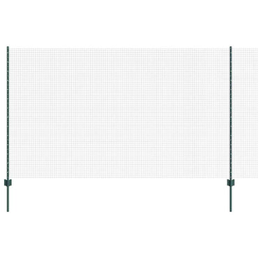vidaXL Zaun mit Pfosten Grün 1,4 x 10 m Stahl und PVC